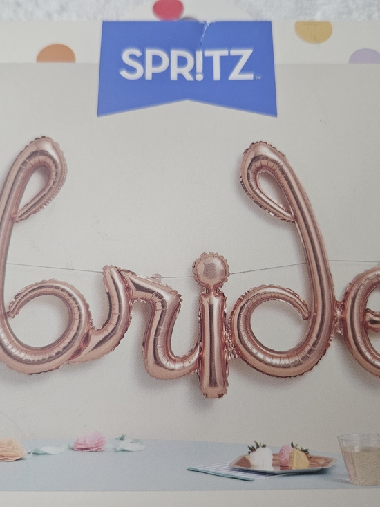 Spritz Rose Gold 'Bride' Balloon Banner - Wedding Balloon Decor - Picture 2 of 3